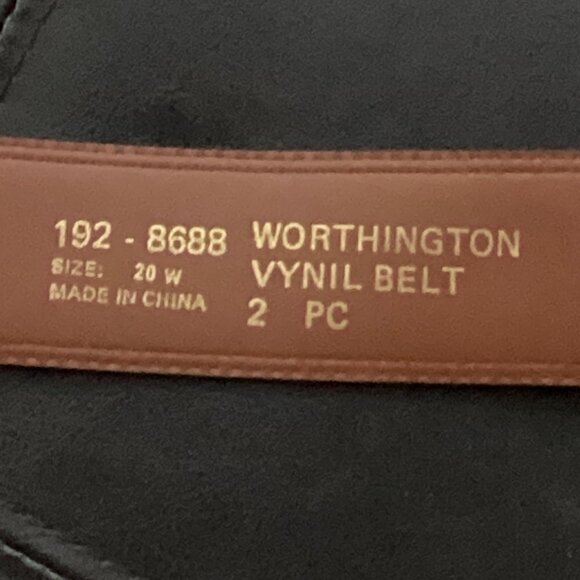 Worthington Woman Brown Button-Up Dress 2 Pockets & Belt Plus Sz 20W #23Q - Picture 9 of 10